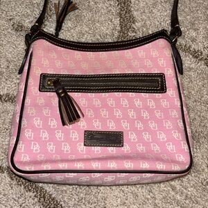 Dooney & Bourke Pink and Brown Shoulder Bag